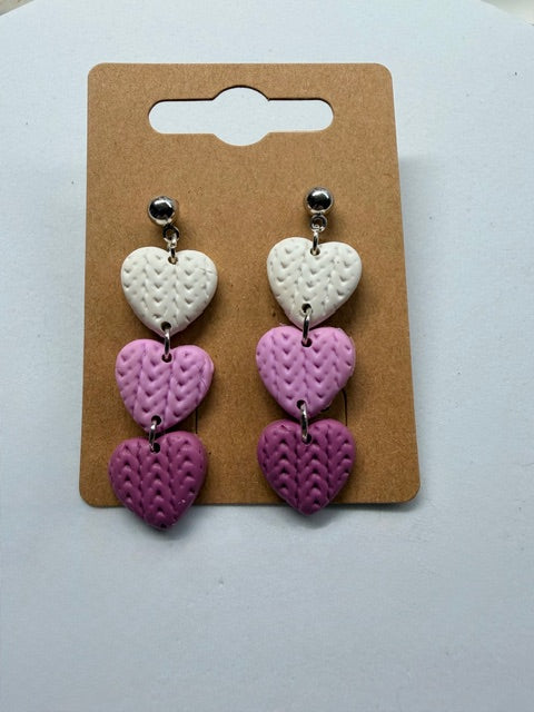 Whimsical Valentine Earrings - Cozy Hearts