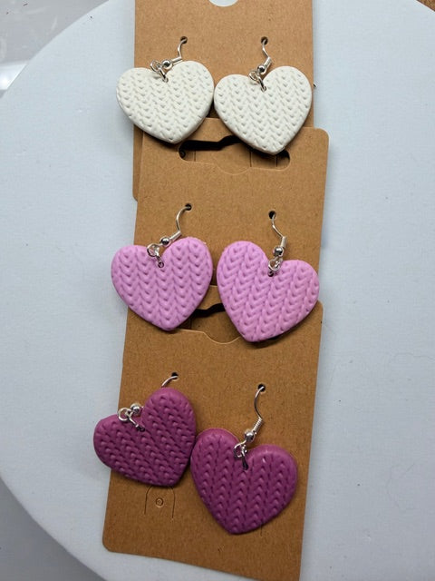 Whimsical Valentine Earrings - Cozy Hearts
