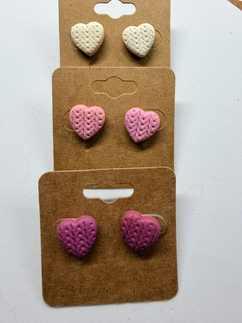 Whimsical Valentine Earrings - Cozy Hearts